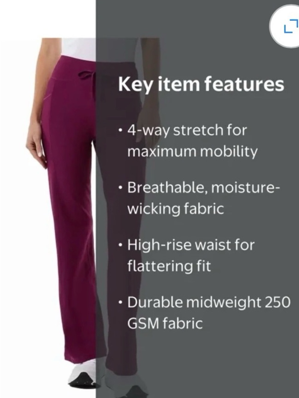 📣 Pre-owned, Firm Price32 Degrees Women's Medium Bootcut Track Pants - Plum - Picture 4 of 5